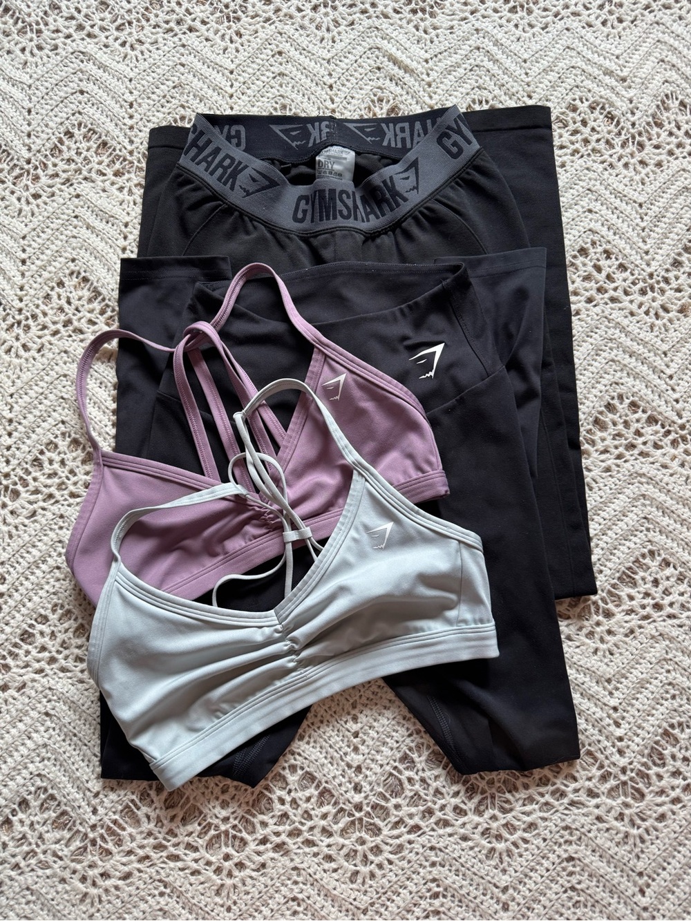 Gymshark Bundle of Sports Bras And Leggings Size Small Workout Sets Black Blue